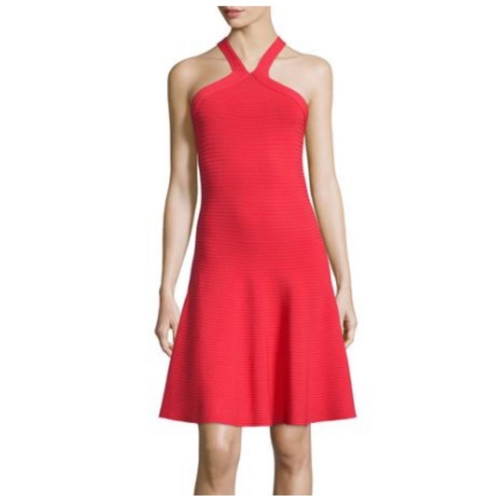 T. By Alexander Wang Rib Knit Fit & Flare Size Small in red